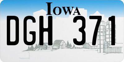 IA license plate DGH371