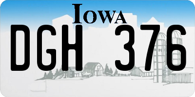 IA license plate DGH376