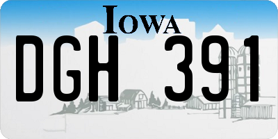 IA license plate DGH391