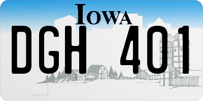 IA license plate DGH401