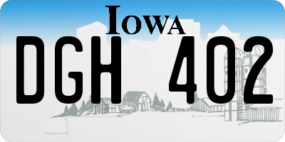 IA license plate DGH402