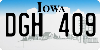 IA license plate DGH409