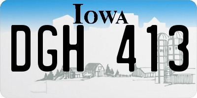 IA license plate DGH413