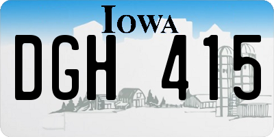 IA license plate DGH415