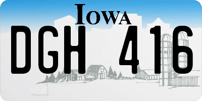IA license plate DGH416