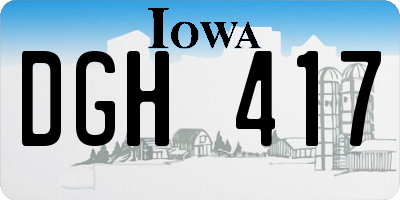 IA license plate DGH417