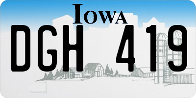 IA license plate DGH419