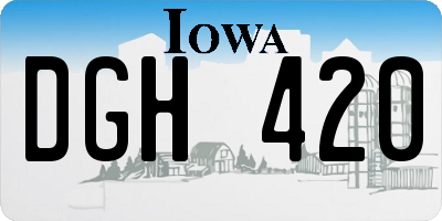 IA license plate DGH420