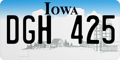 IA license plate DGH425
