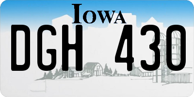 IA license plate DGH430