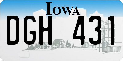 IA license plate DGH431