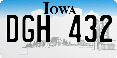 IA license plate DGH432
