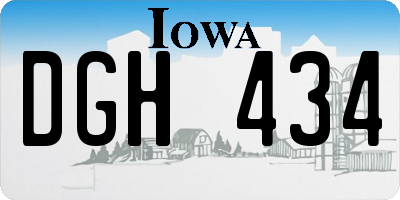 IA license plate DGH434