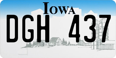 IA license plate DGH437