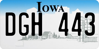 IA license plate DGH443