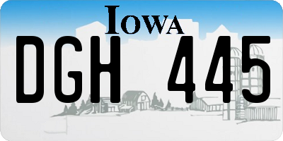 IA license plate DGH445