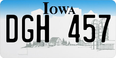 IA license plate DGH457