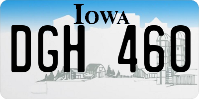 IA license plate DGH460