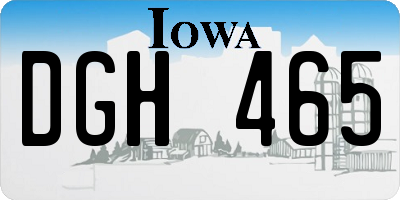 IA license plate DGH465