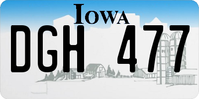 IA license plate DGH477