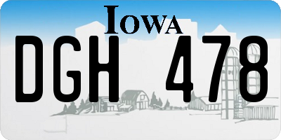 IA license plate DGH478