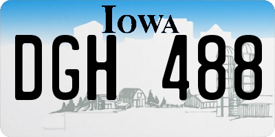 IA license plate DGH488