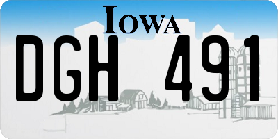 IA license plate DGH491