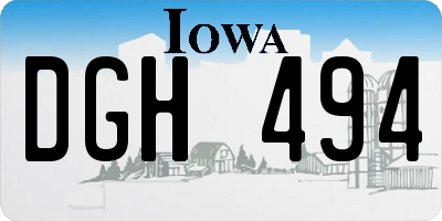 IA license plate DGH494