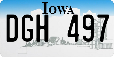 IA license plate DGH497