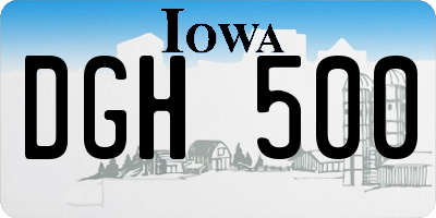 IA license plate DGH500