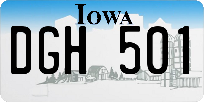 IA license plate DGH501