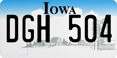 IA license plate DGH504