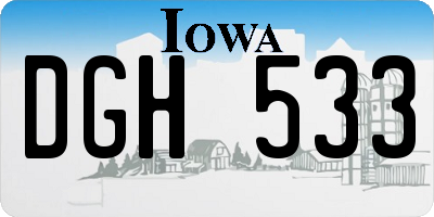 IA license plate DGH533