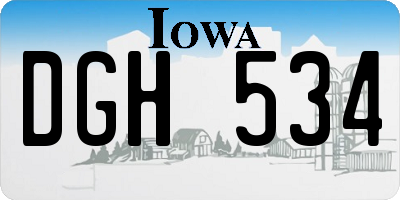 IA license plate DGH534
