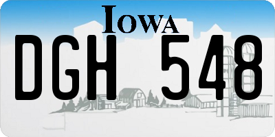 IA license plate DGH548