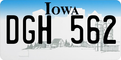 IA license plate DGH562