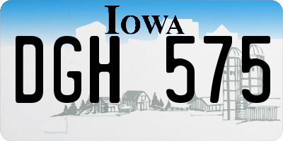 IA license plate DGH575