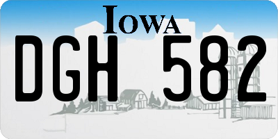 IA license plate DGH582