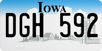 IA license plate DGH592