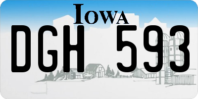 IA license plate DGH593