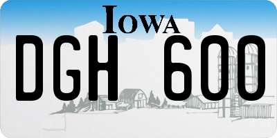 IA license plate DGH600