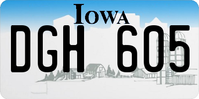 IA license plate DGH605