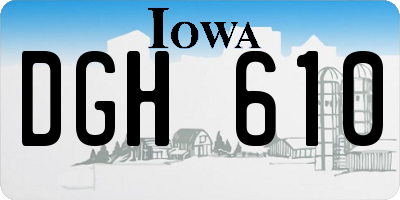 IA license plate DGH610