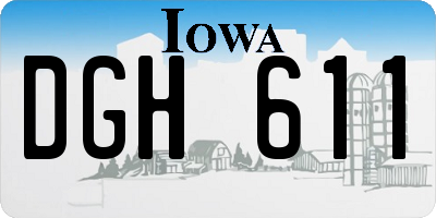 IA license plate DGH611