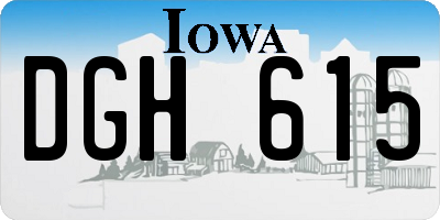 IA license plate DGH615