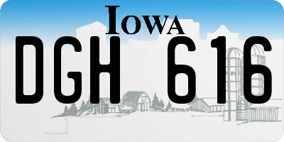 IA license plate DGH616