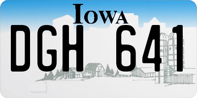 IA license plate DGH641