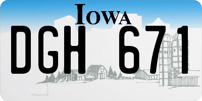 IA license plate DGH671
