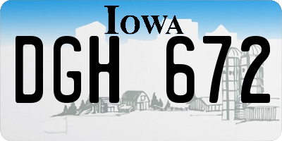 IA license plate DGH672
