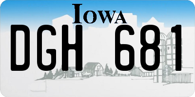 IA license plate DGH681